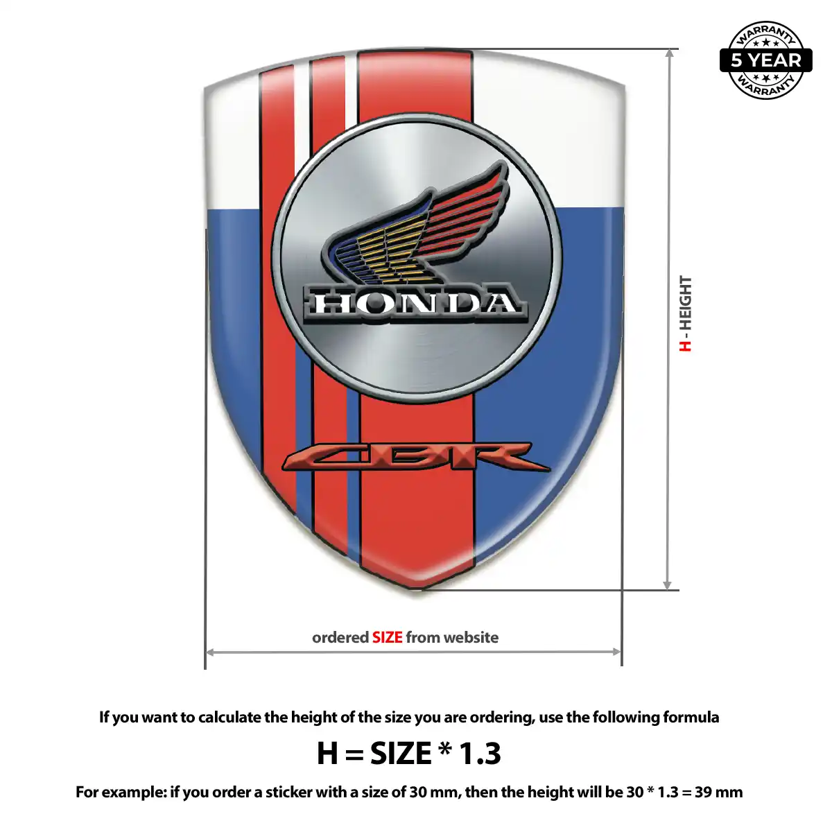 Honda Domed Car Sticker Cabin Style