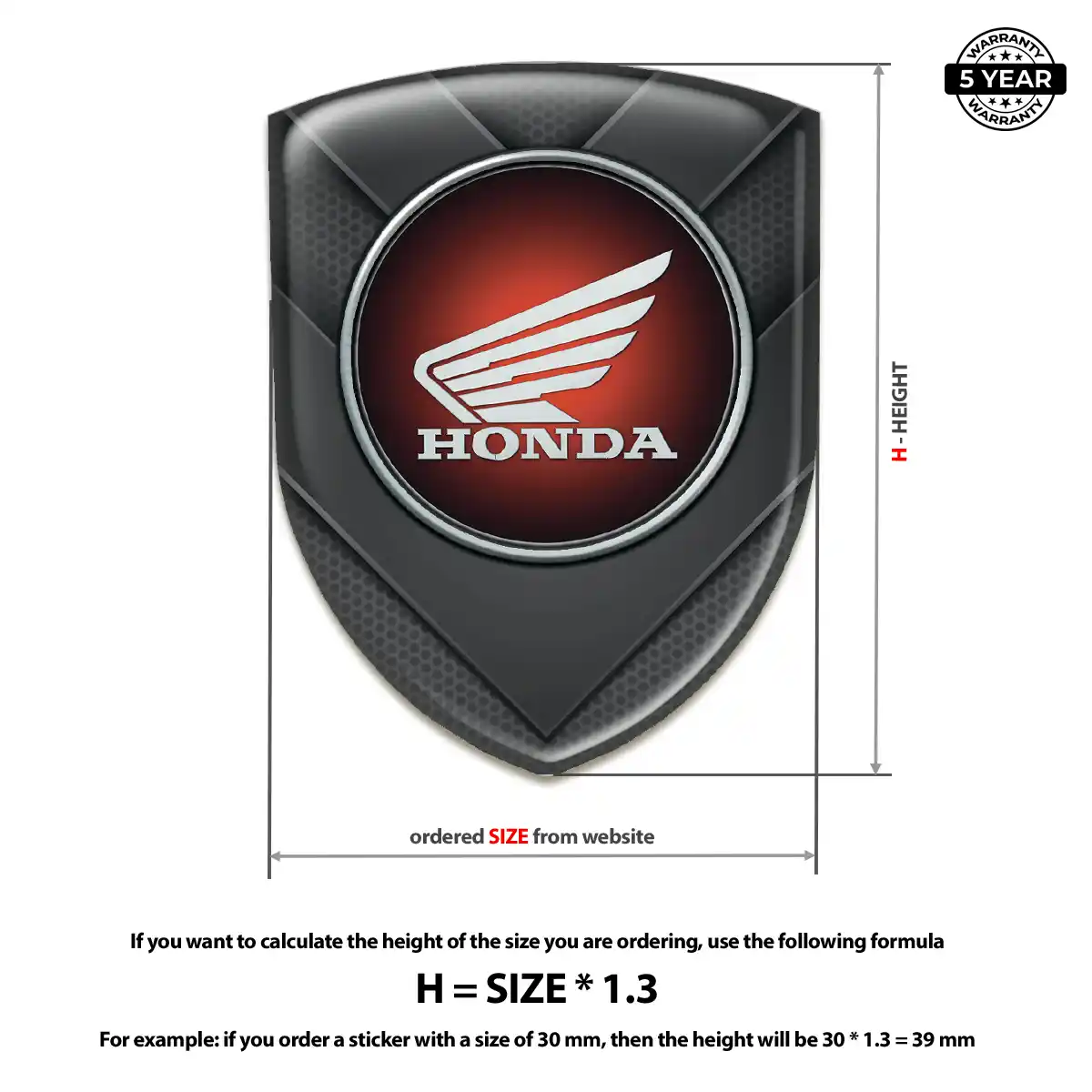 Honda Domed Car Sticker Exclusive Series