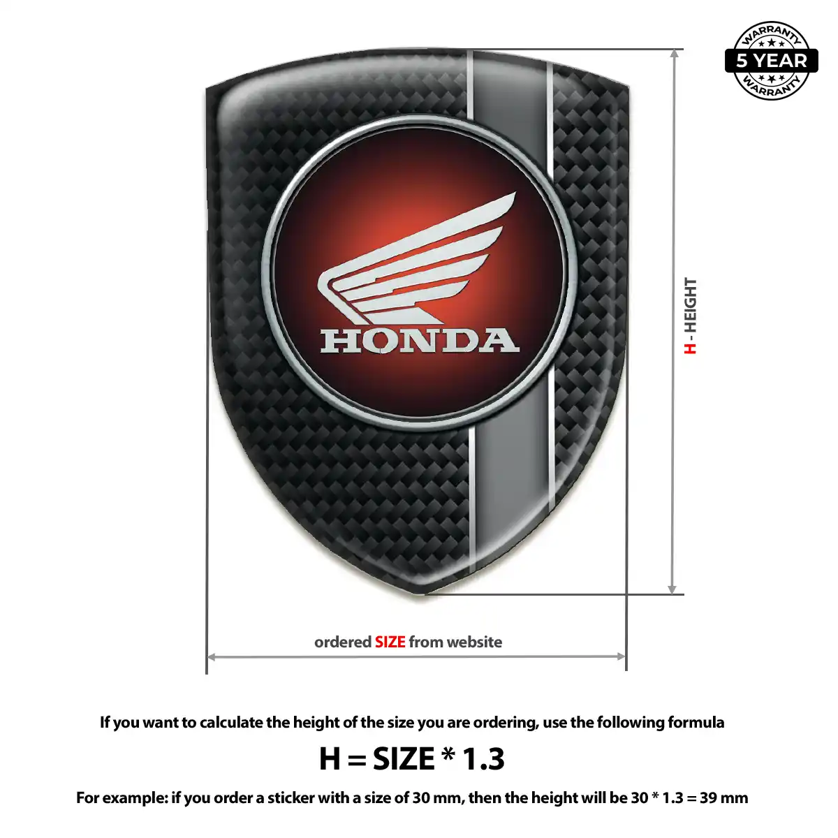 Honda Domed Car Sticker Prestige Line