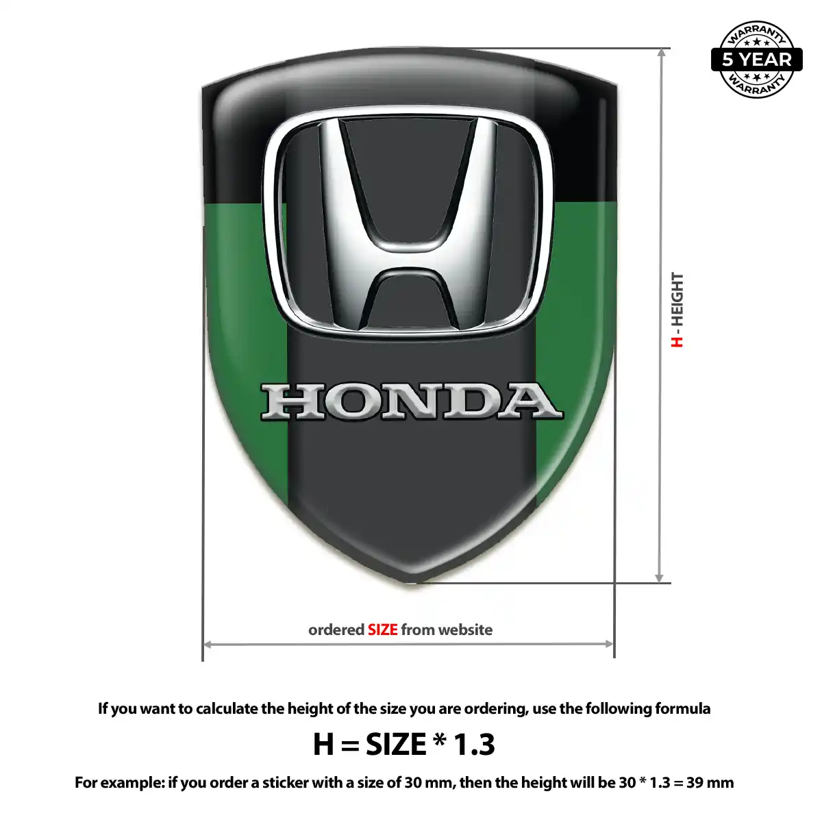 Honda Domed Car Sticker Signature Grade