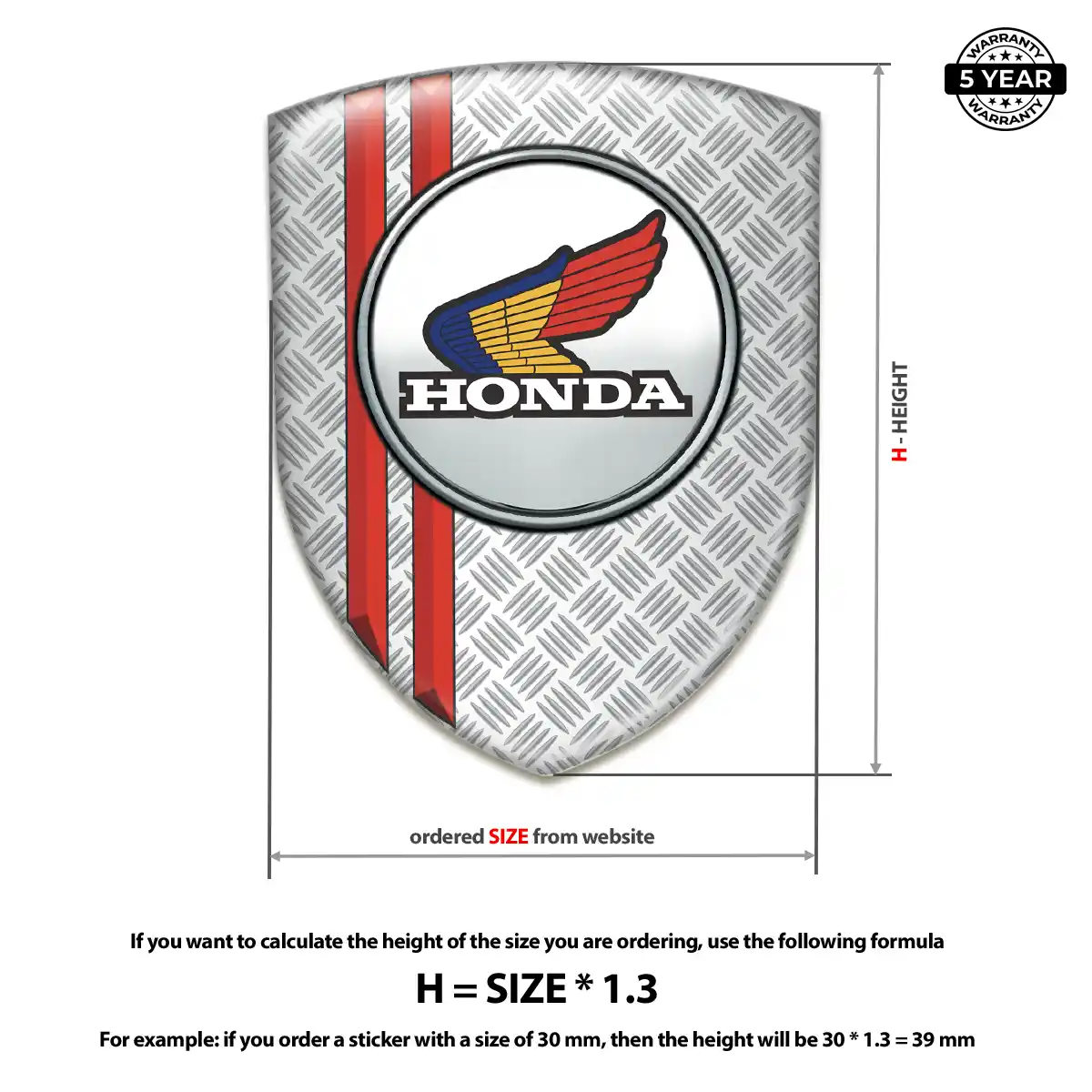 Honda Domed Car Sticker Sleek Style