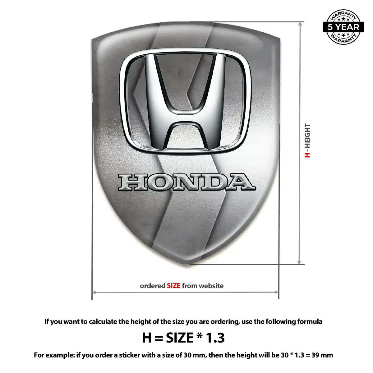 Honda Domed Car Sticker Superior Craft