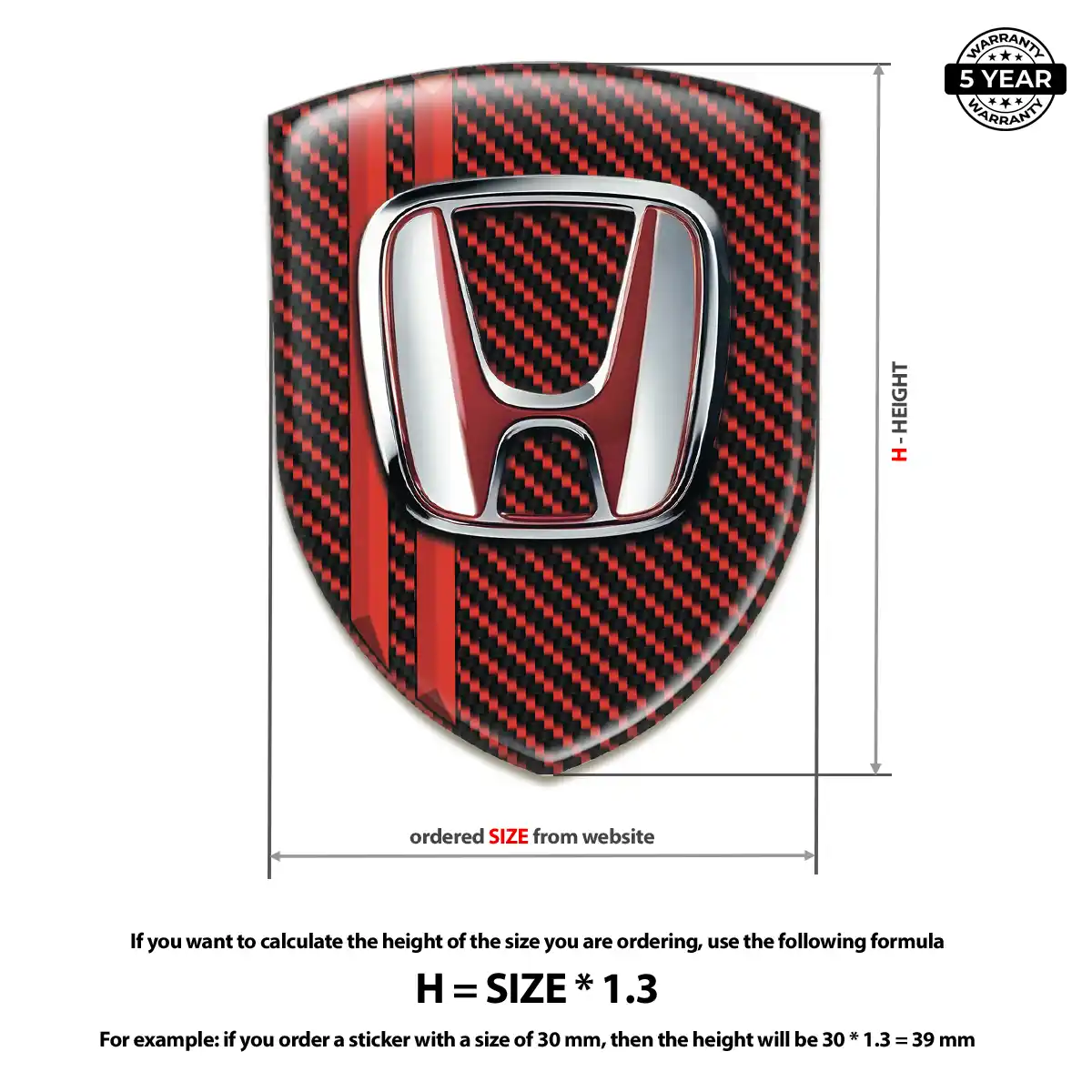 Honda Domed Decal Deluxe Edition