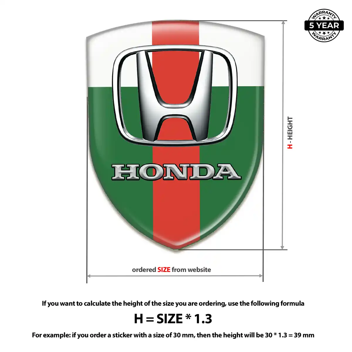 Honda Domed Decal Elite Edition