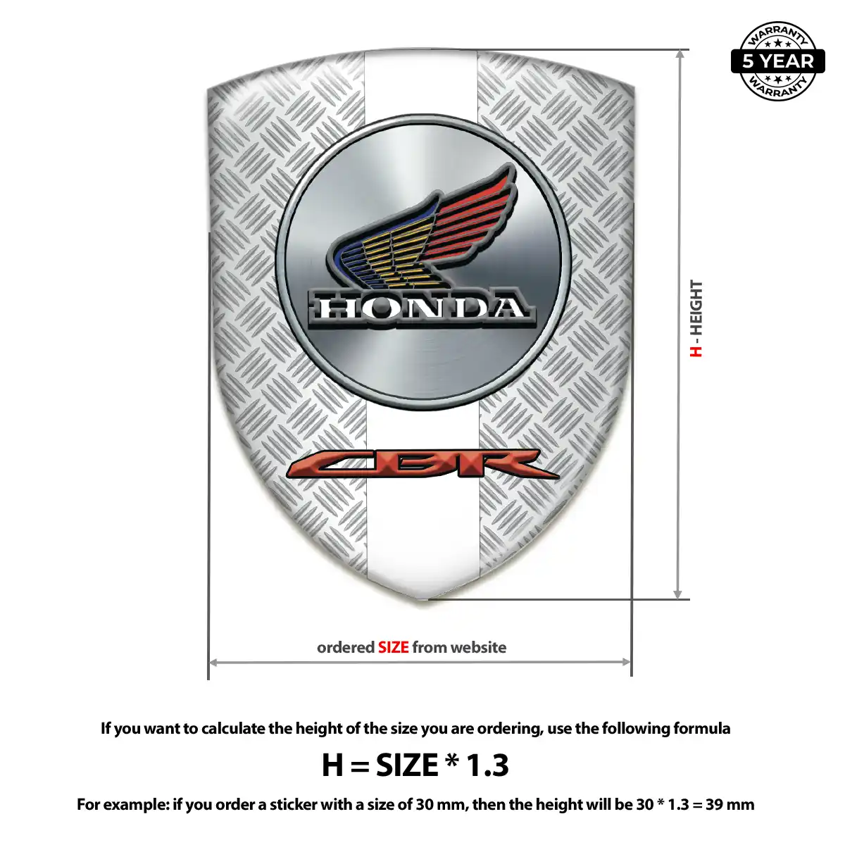 Honda Domed Decal Exterior Luxe