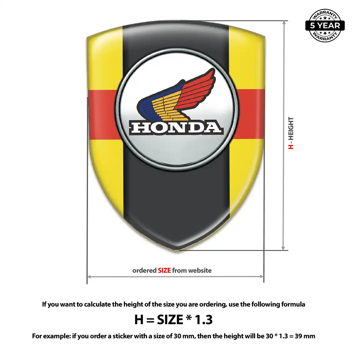 Honda Domed Decal Interior Elegance