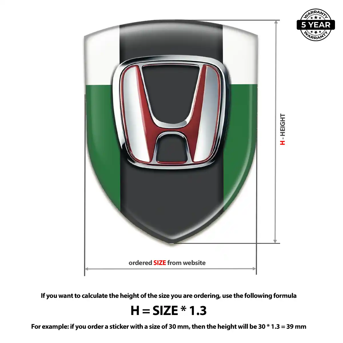 Honda Domed Decal Interior Luxe