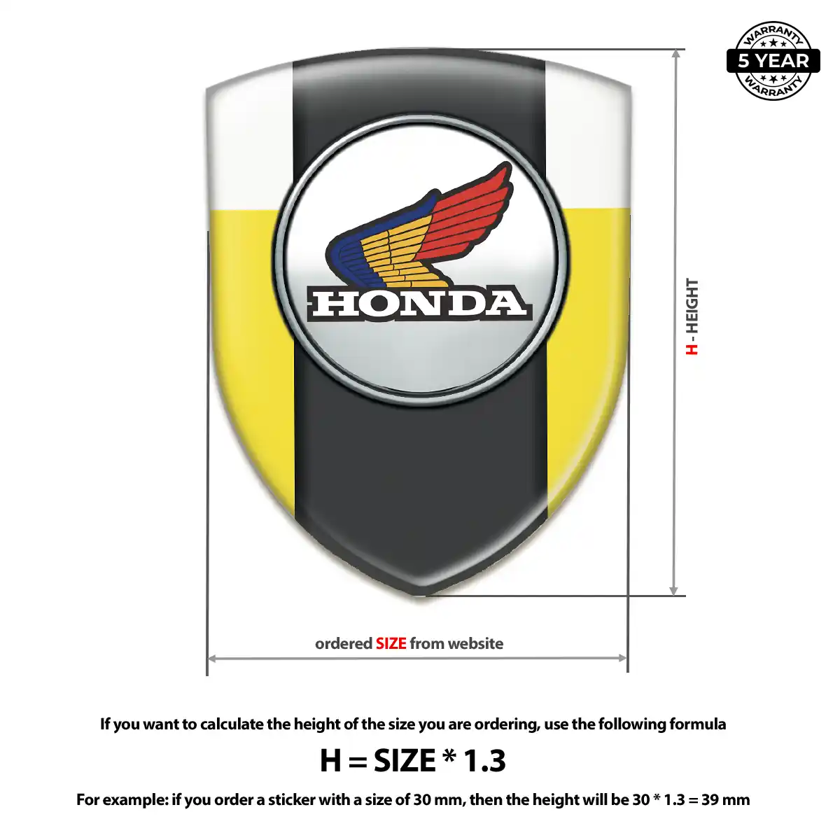 Honda Domed Decal Outer Style
