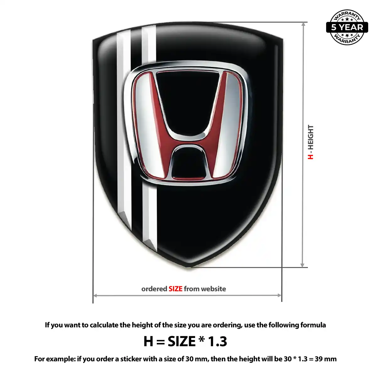 Honda Domed Decal Prestige Line