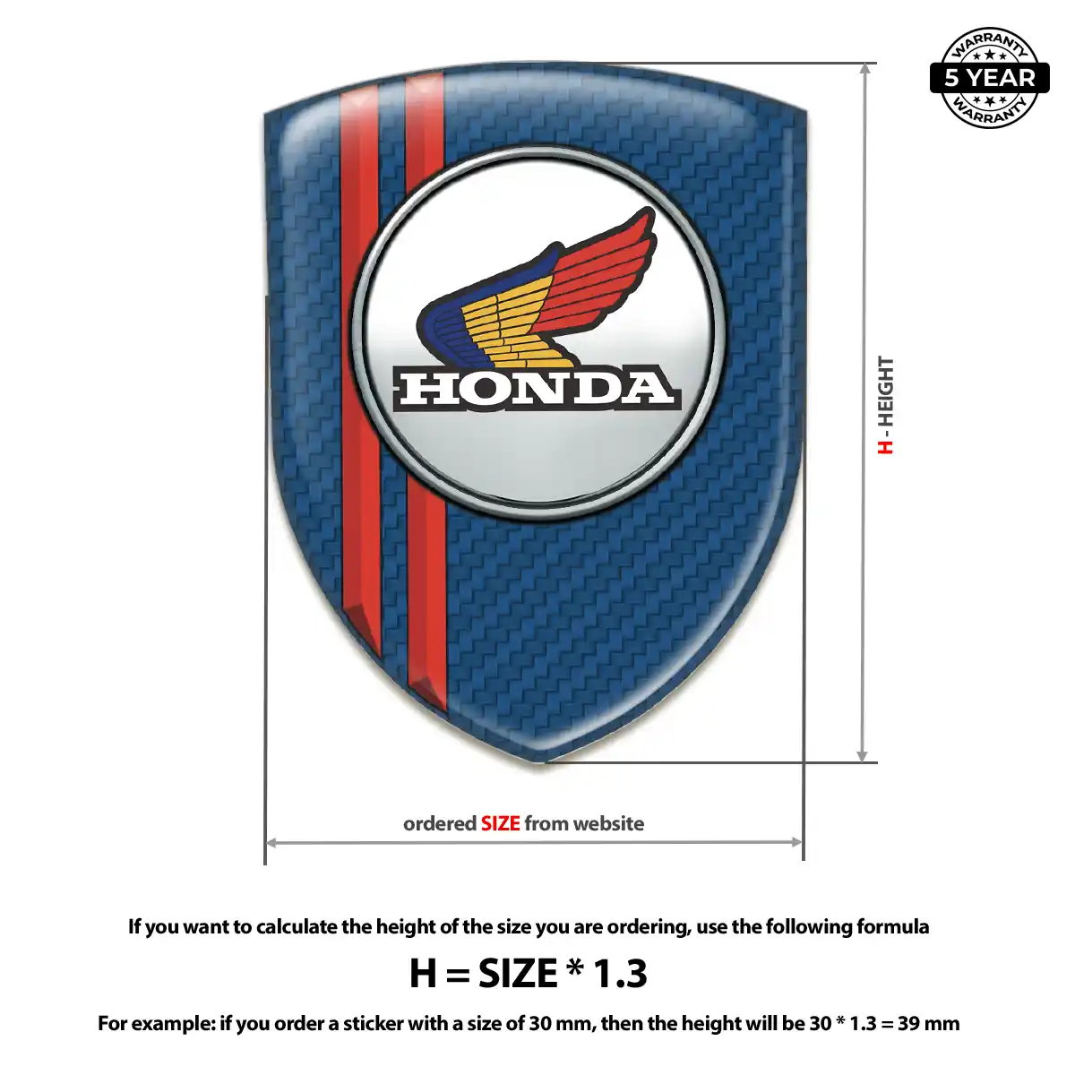 Honda Domed Decal Refined Design