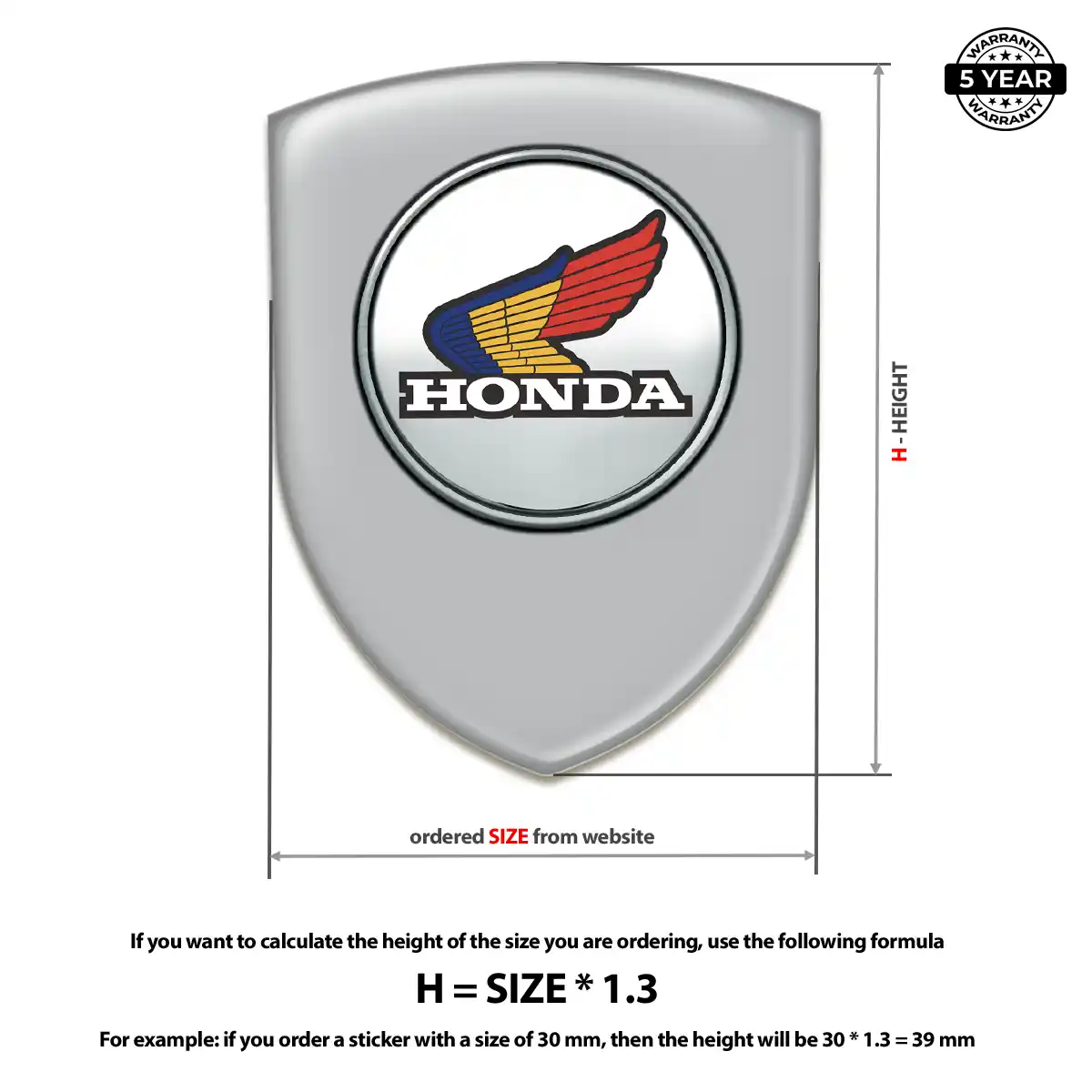 Honda Domed Decal Signature Grade