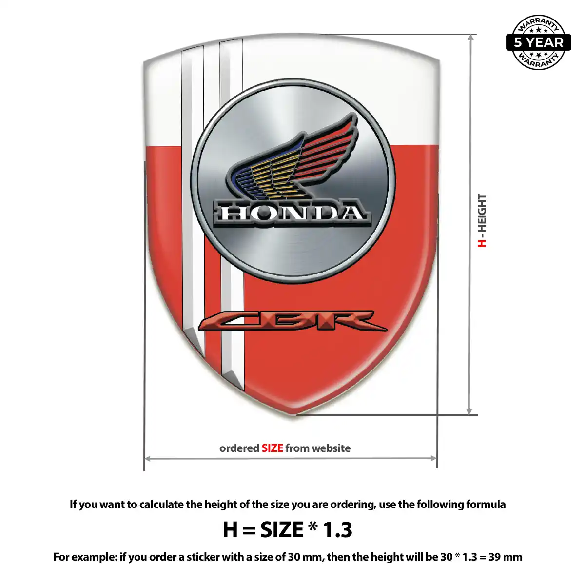 Honda Domed Decal Superior Craft