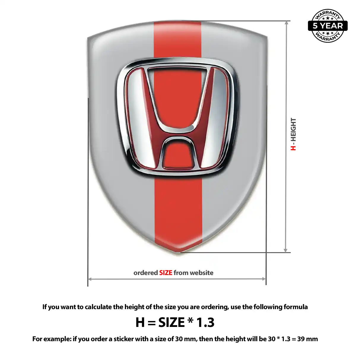 Honda Domed Emblem Deluxe Edition