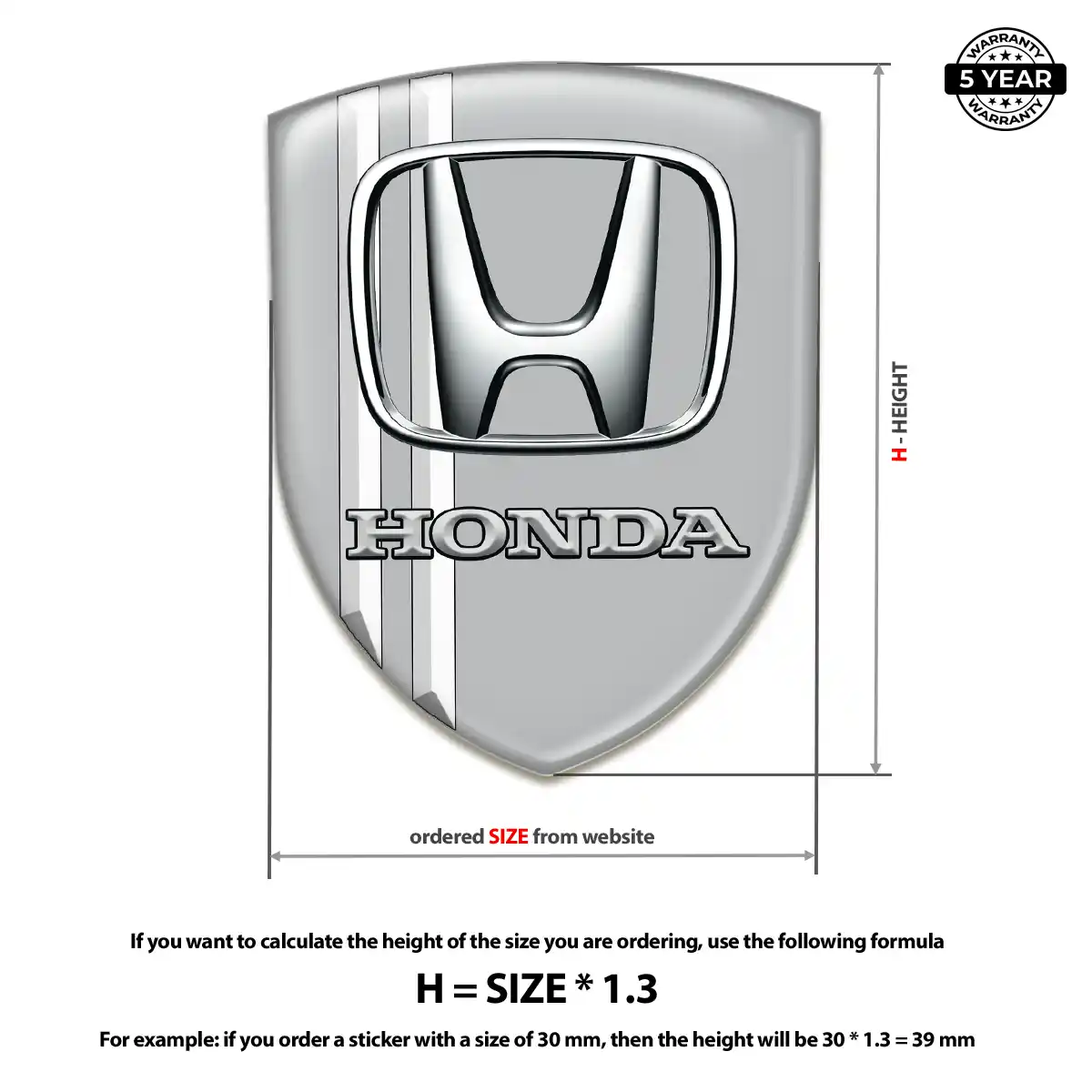 Honda Domed Emblem Elite Finish