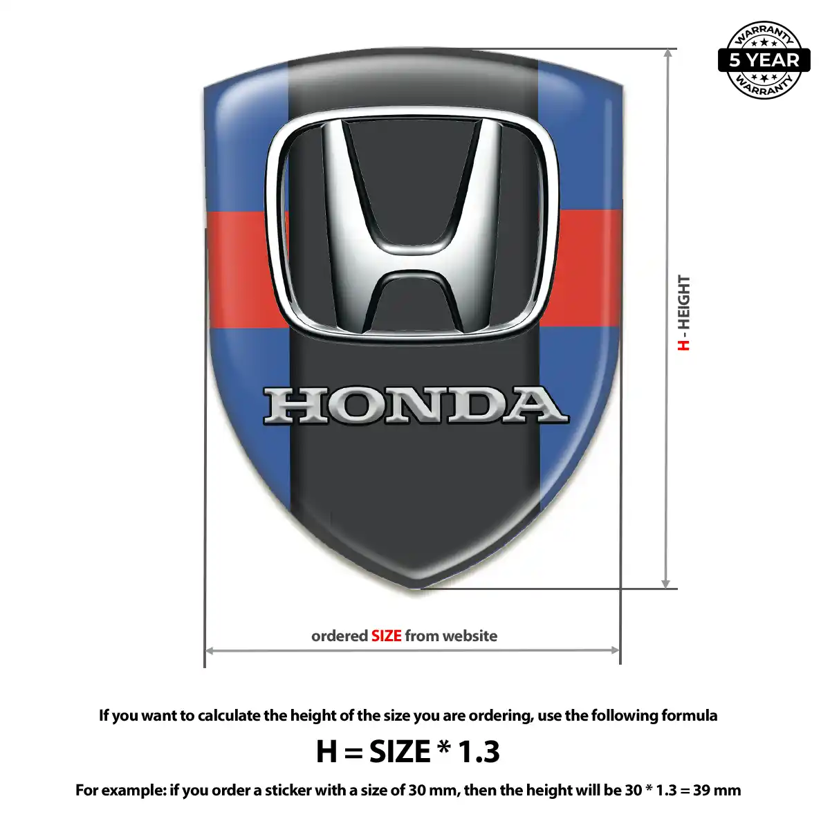 Honda Domed Emblem Exterior Luxe
