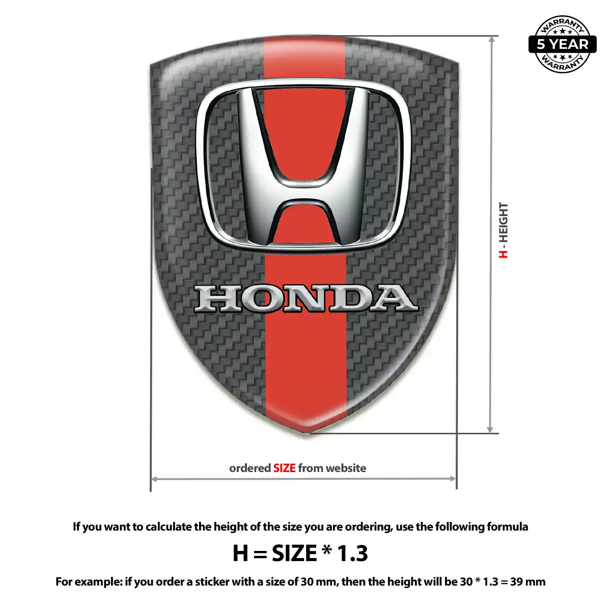 Honda Domed Emblem Noble Edition