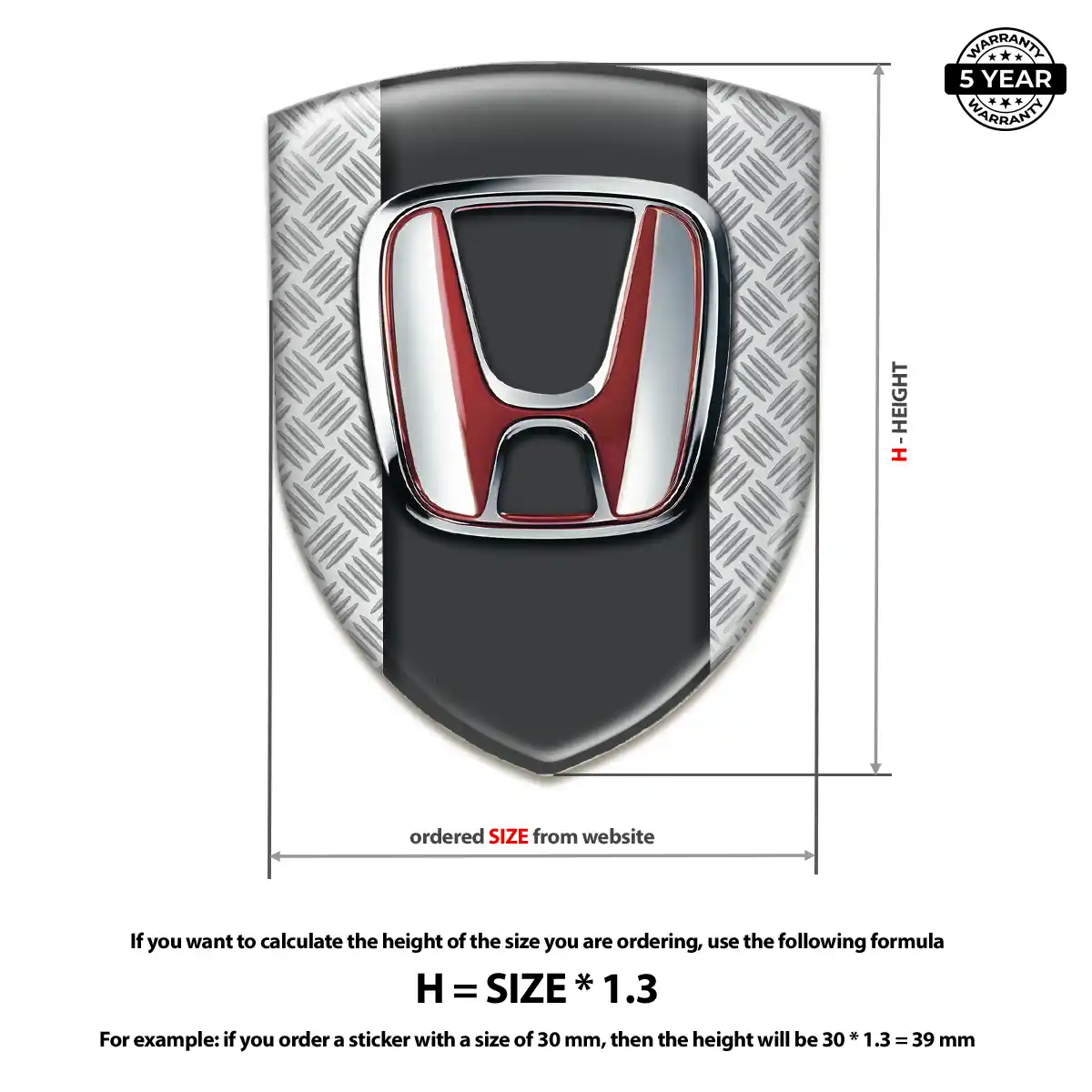 Honda Domed Emblem Outer Style