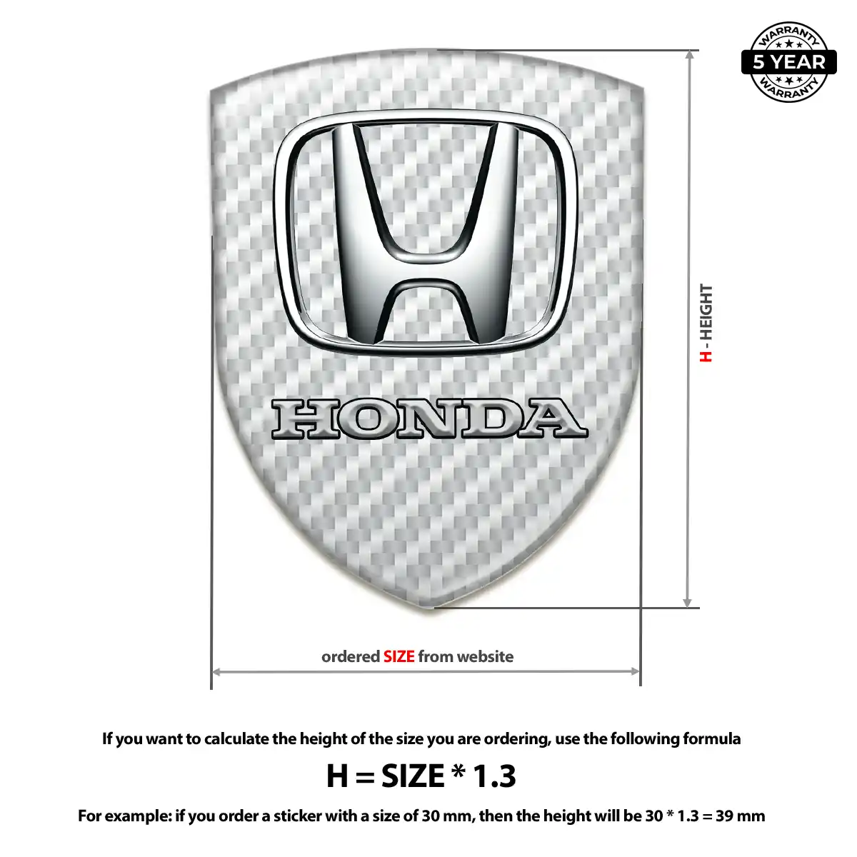 Honda Domed Emblem Prime Quality