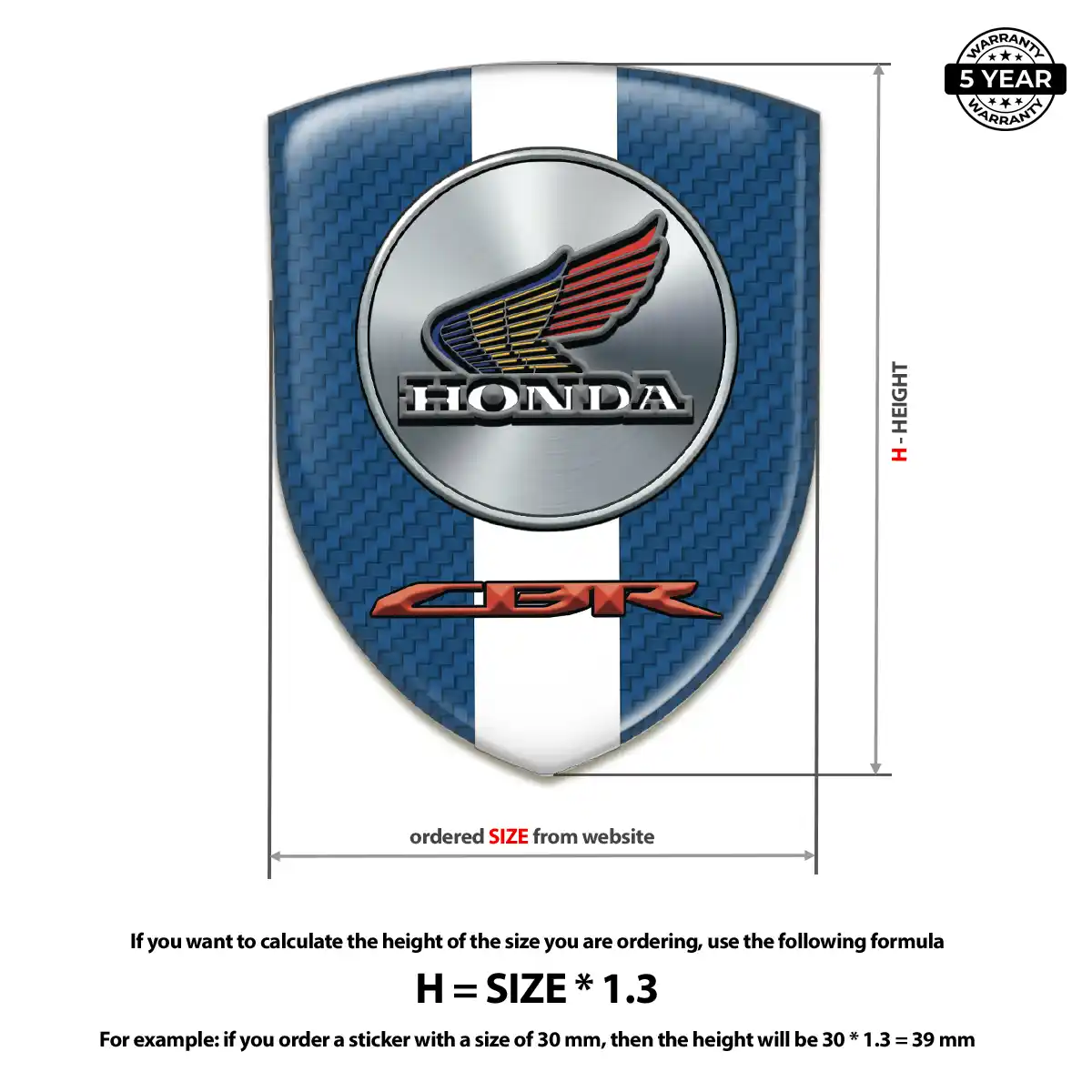 Honda Domed Emblem Resin Luxe