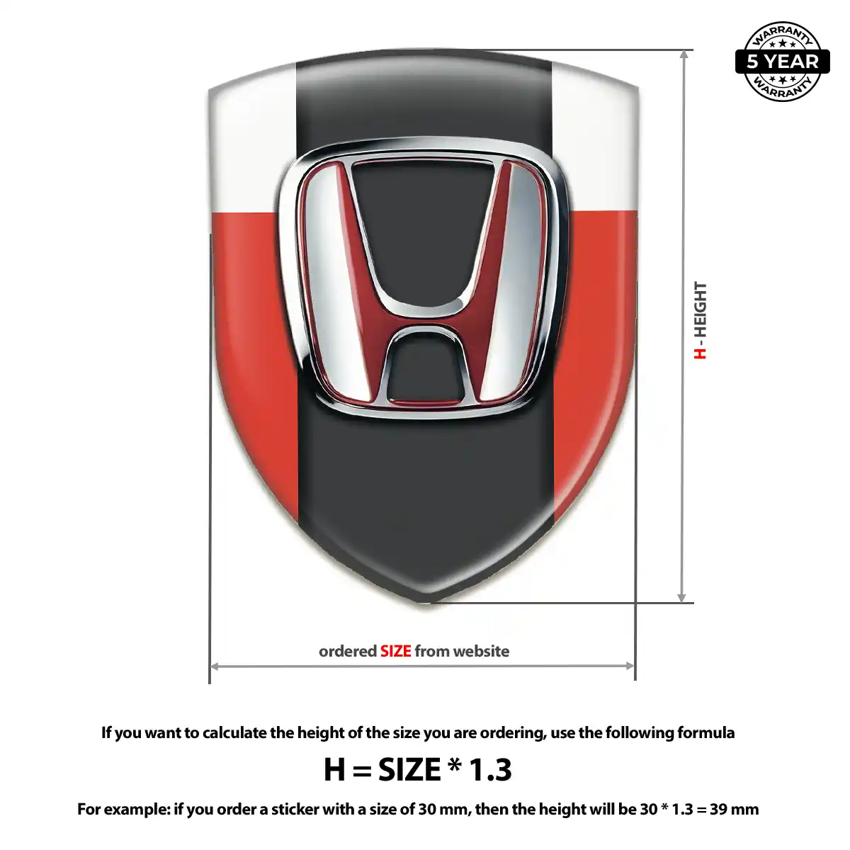 Honda Domed Emblem Sleek Style