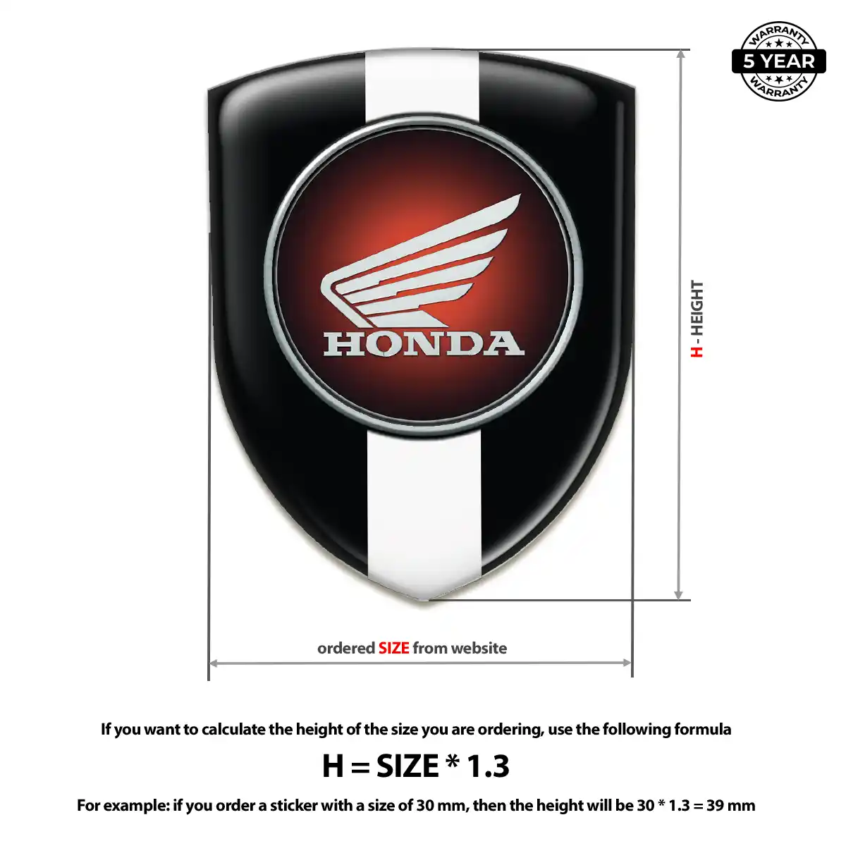 Honda Domed Logo Decal Deluxe Edition