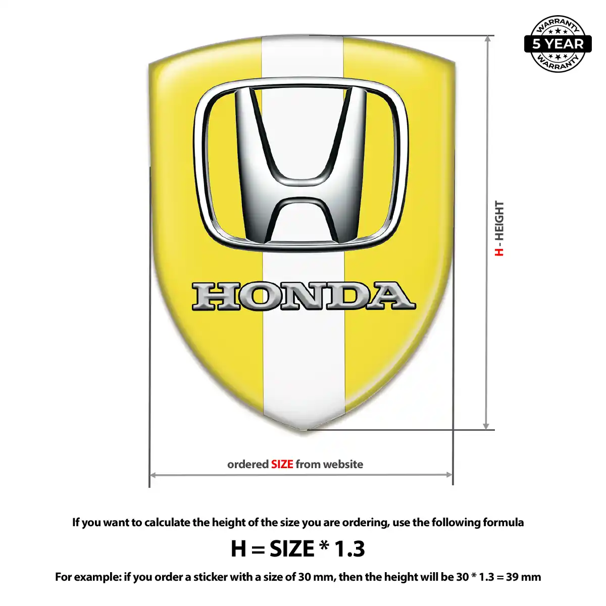 Honda Domed Logo Decal Elite Edition