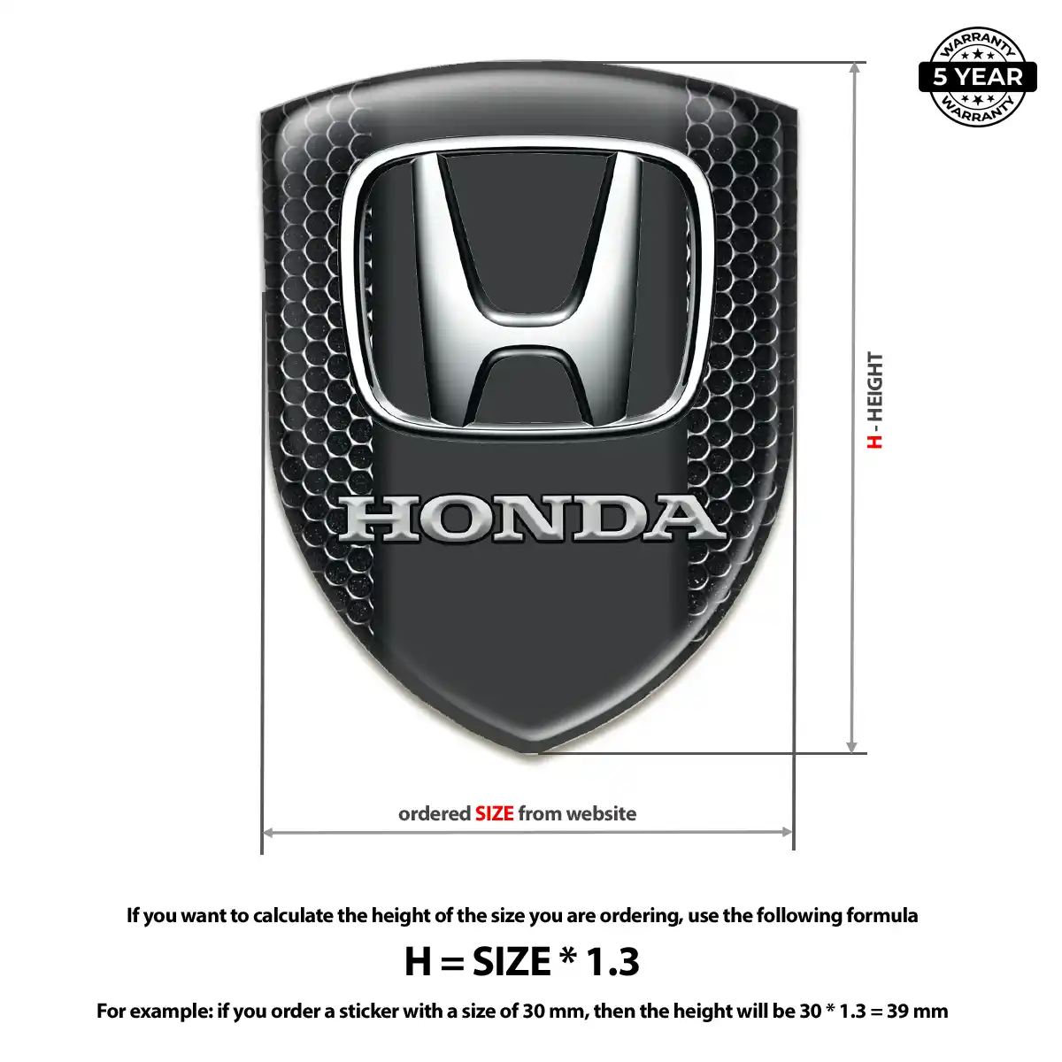 Honda Domed Logo Decal Exclusive Series
