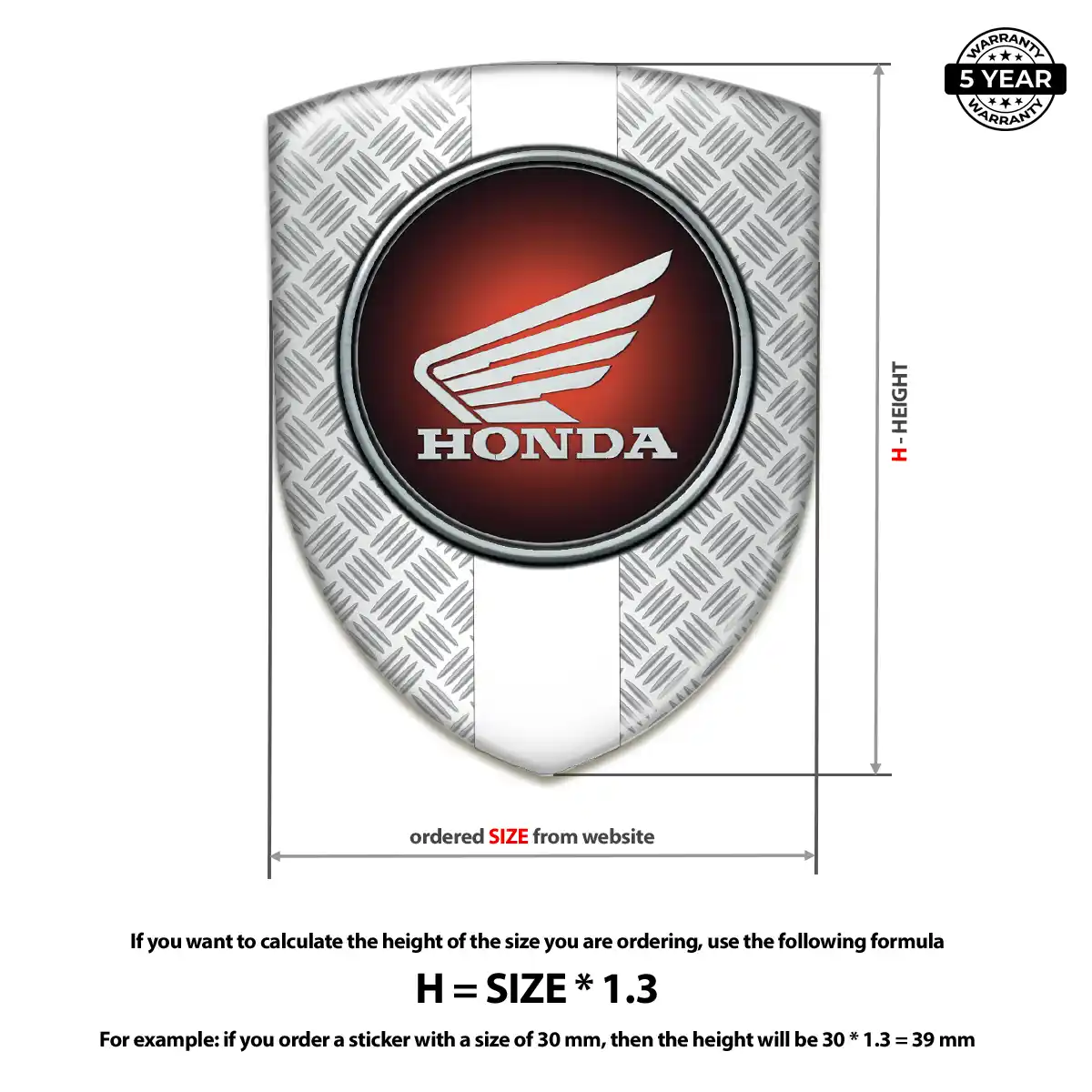 Honda Domed Logo Decal Interior Elegance