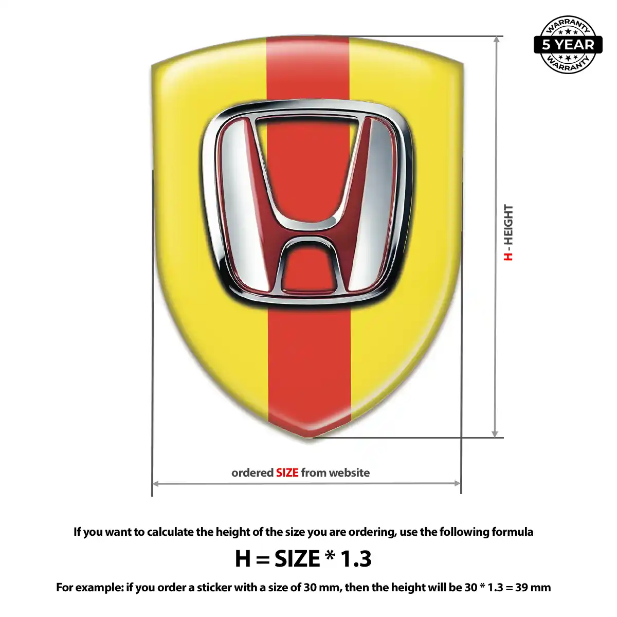 Honda Domed Logo Decal Prestige Line
