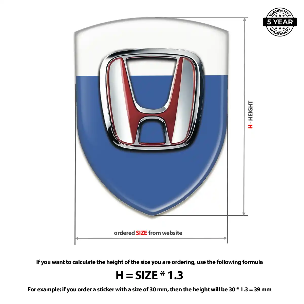 Honda Domed Logo Decal Refined Design