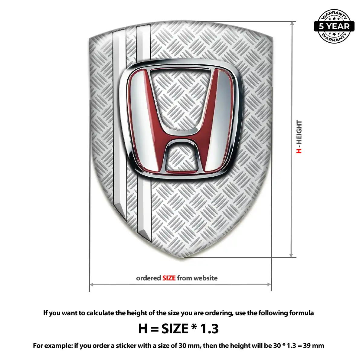Honda Domed Logo Decal Signature Grade