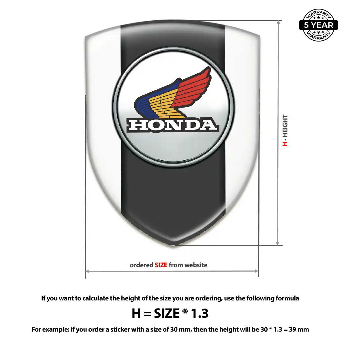 Honda Domed Logo Decal Sleek Style