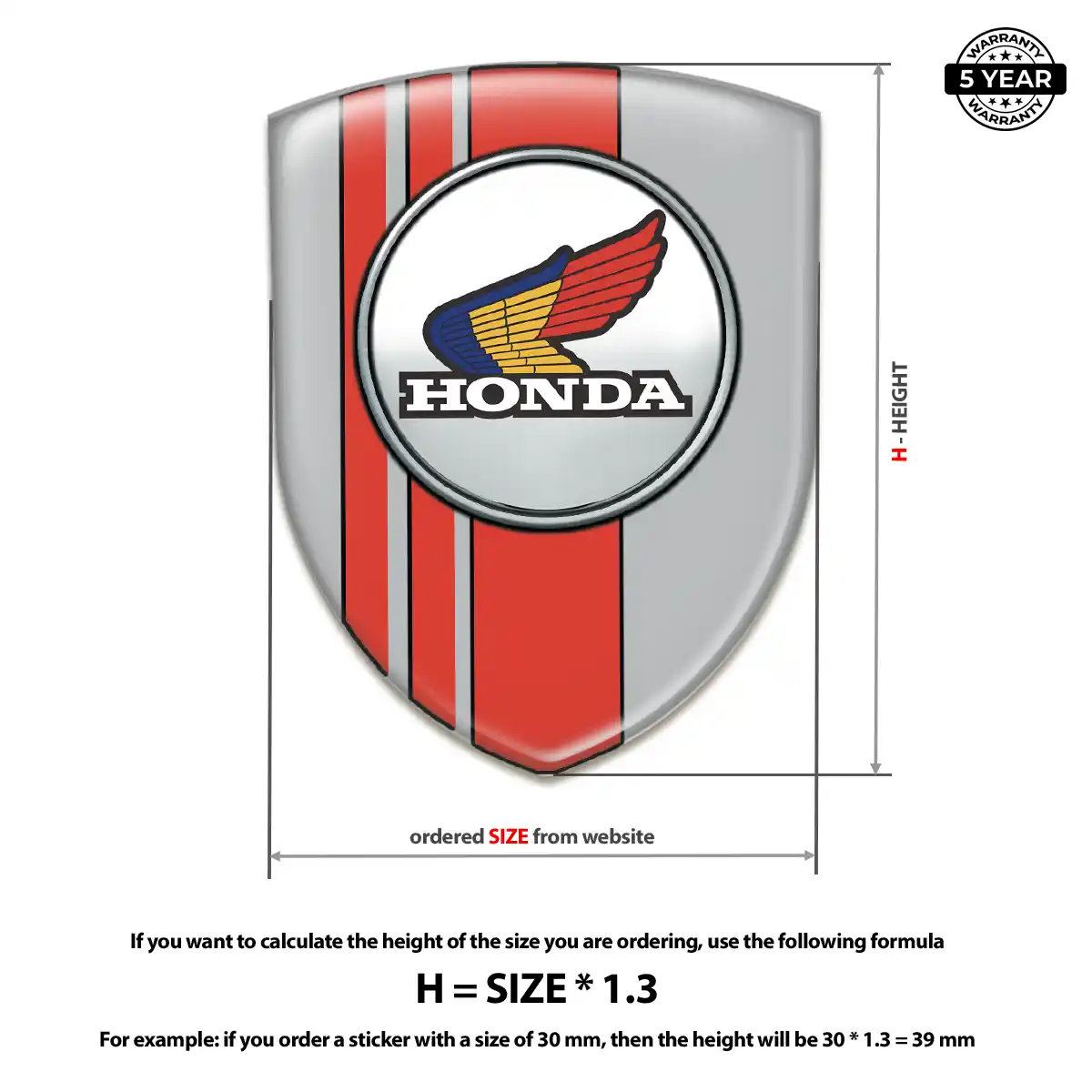 Honda Domed Logo Decal Superior Craft