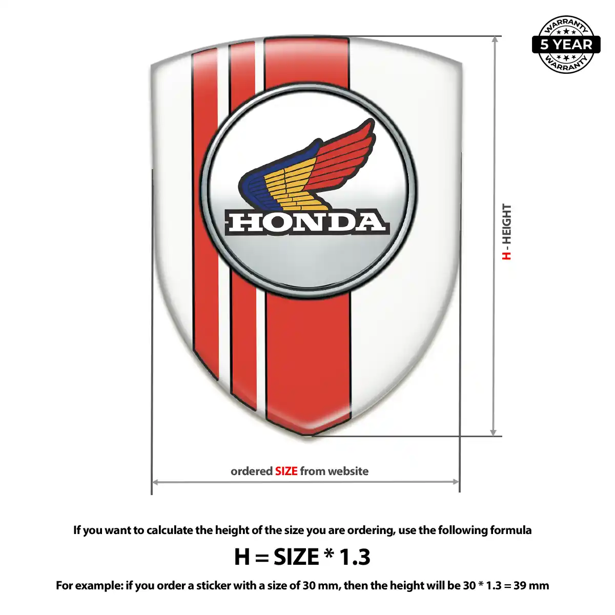 Honda Domed Logo Sticker Cabin Style