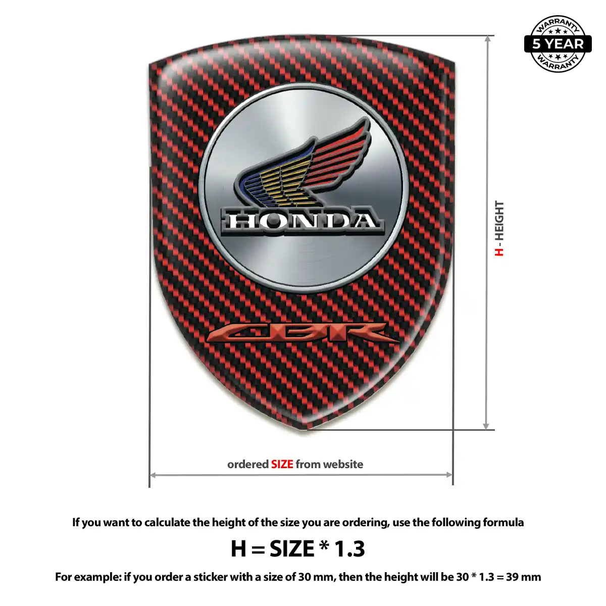 Honda Domed Logo Sticker Deluxe Edition