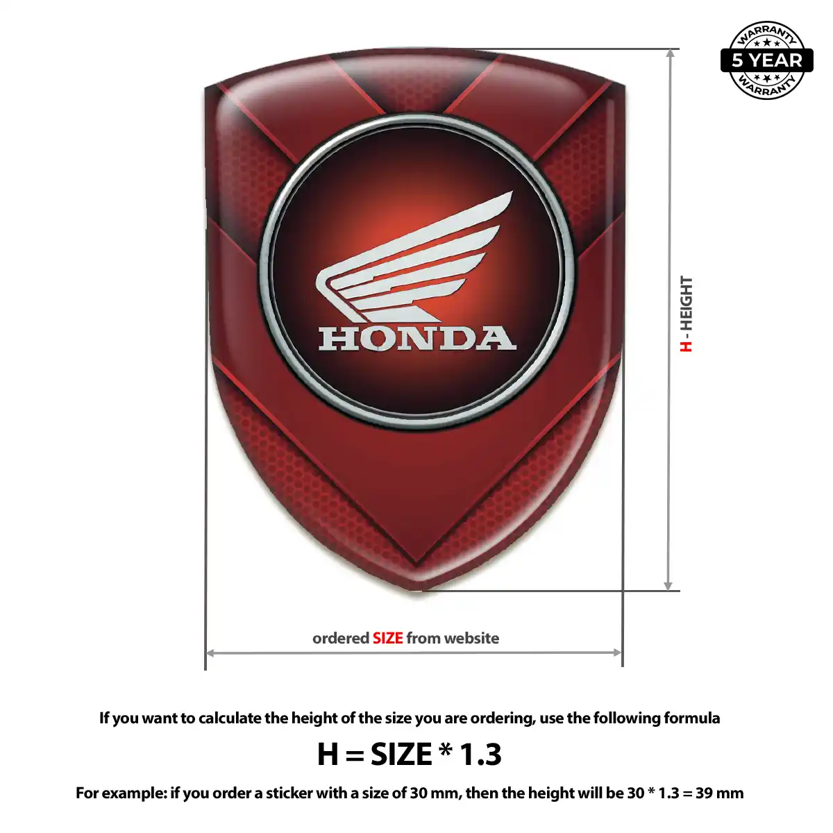 Honda Domed Logo Sticker Elite Edition
