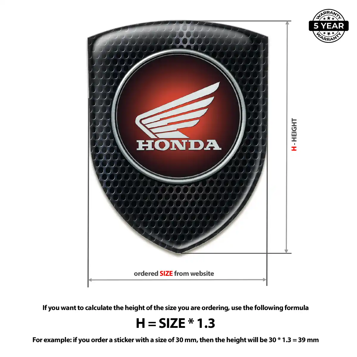 Honda Domed Logo Sticker Exclusive Series