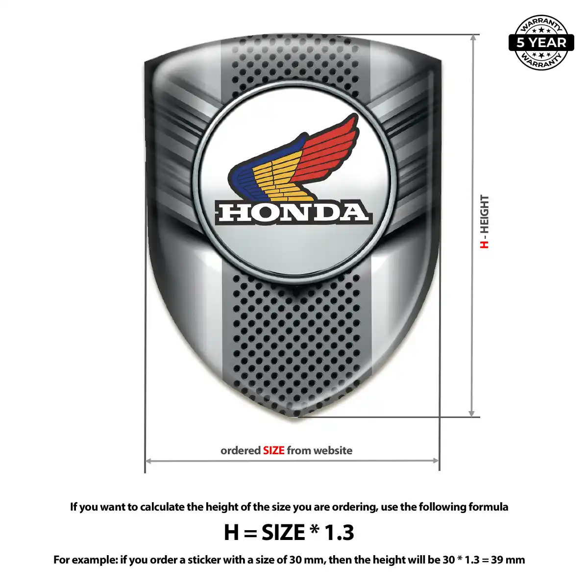 Honda Domed Logo Sticker Exterior Luxe