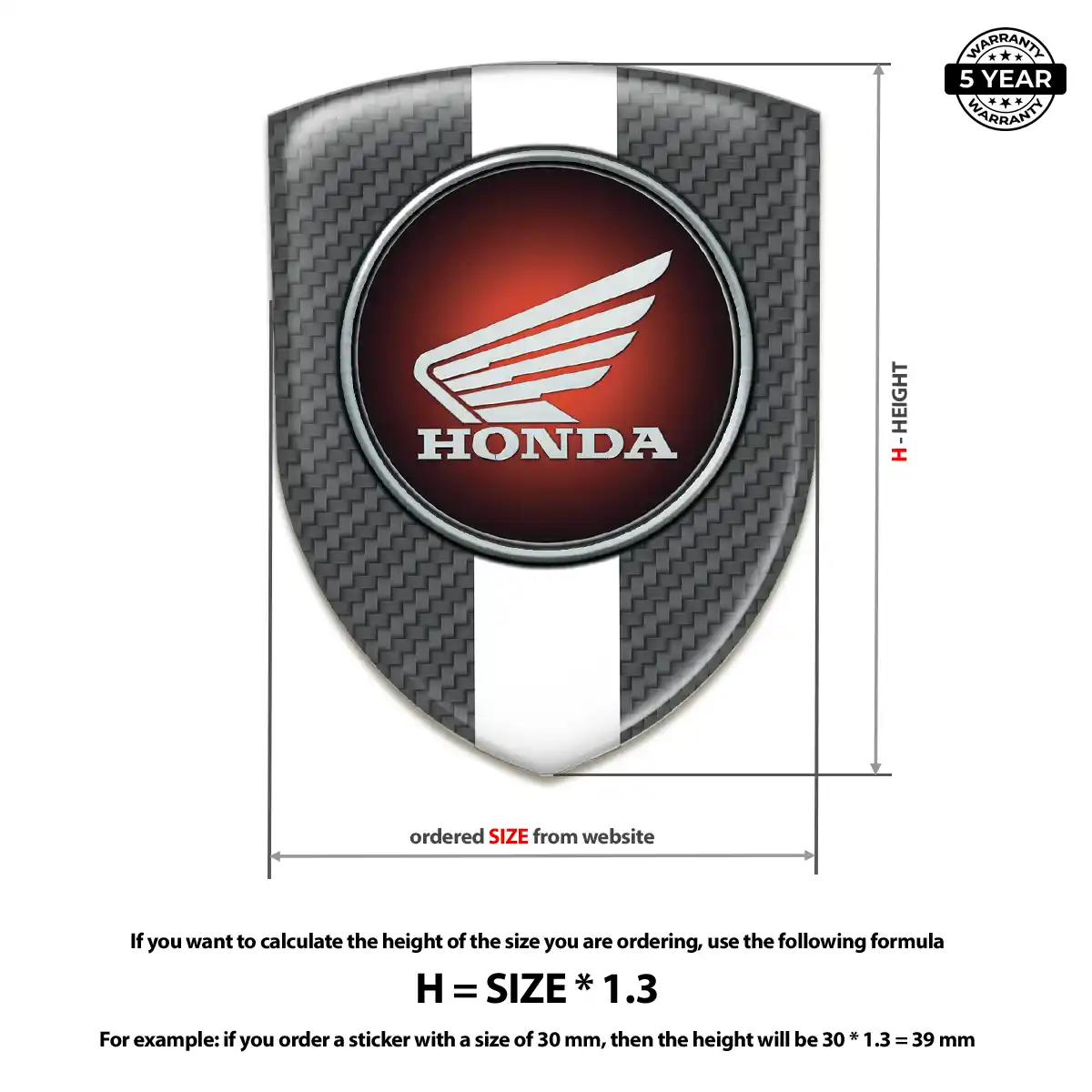 Honda Domed Logo Sticker Interior Elegance
