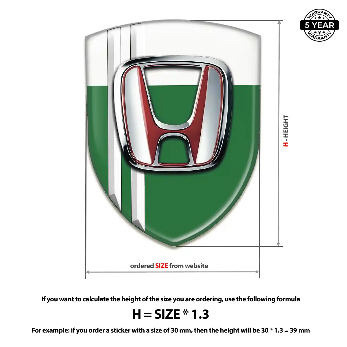 Honda Domed Logo Sticker Interior Luxe