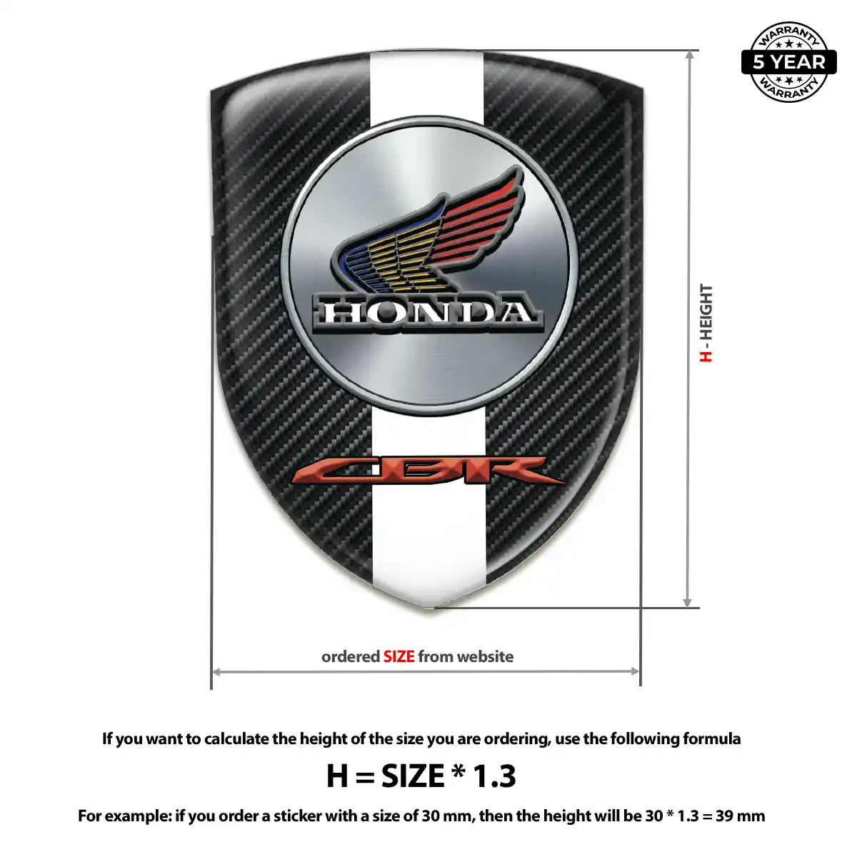 Honda Domed Logo Sticker Opulent Line