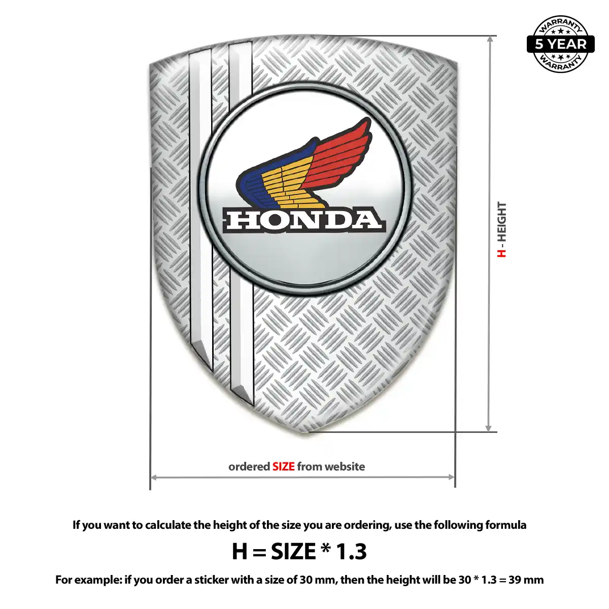 Honda Domed Logo Sticker Outer Style