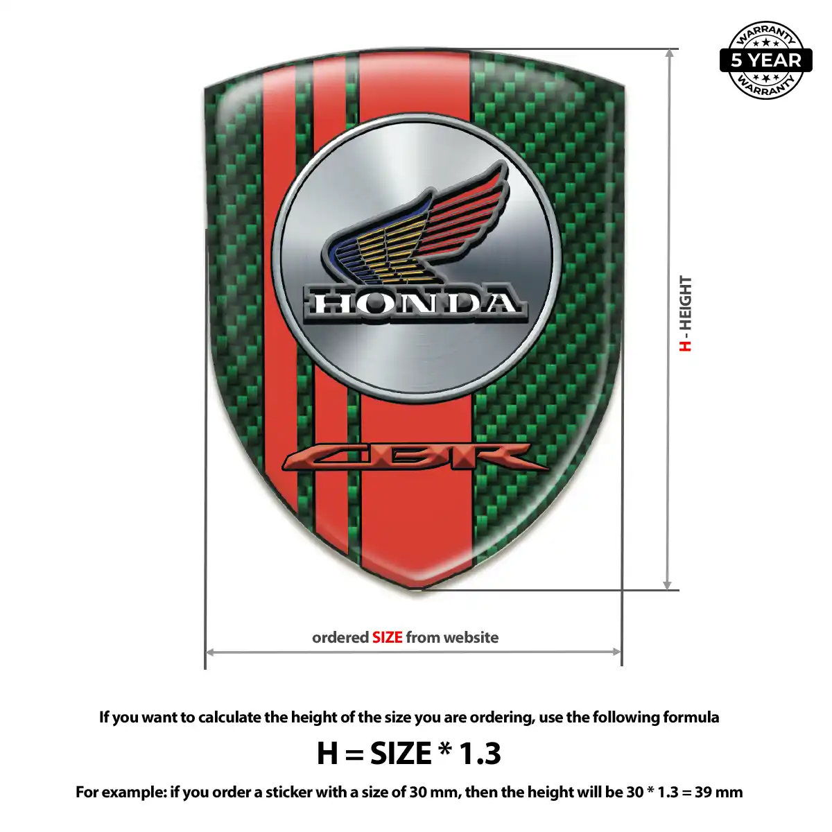 Honda Domed Logo Sticker Premium Dome