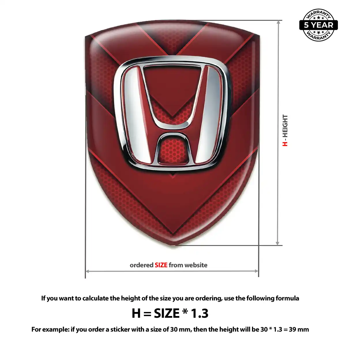 Honda Domed Logo Sticker Prestige Line