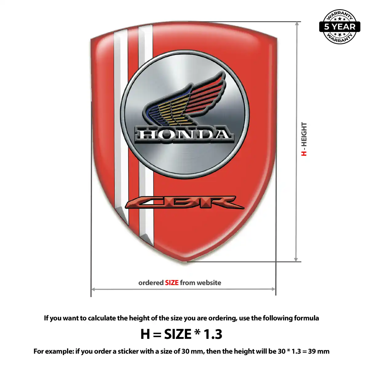 Honda Domed Logo Sticker Refined Design