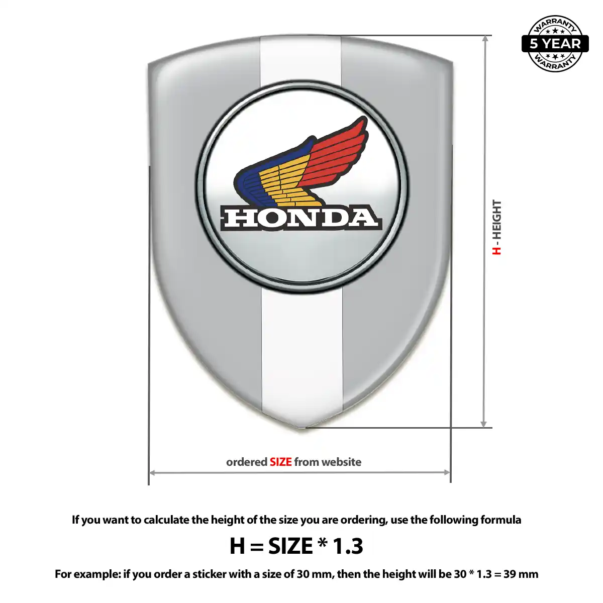 Honda Domed Logo Sticker Resin Elite
