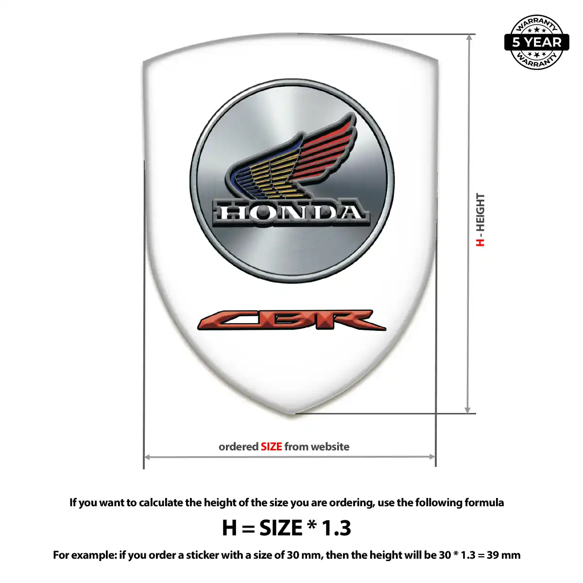 Honda Domed Logo Sticker Signature Grade