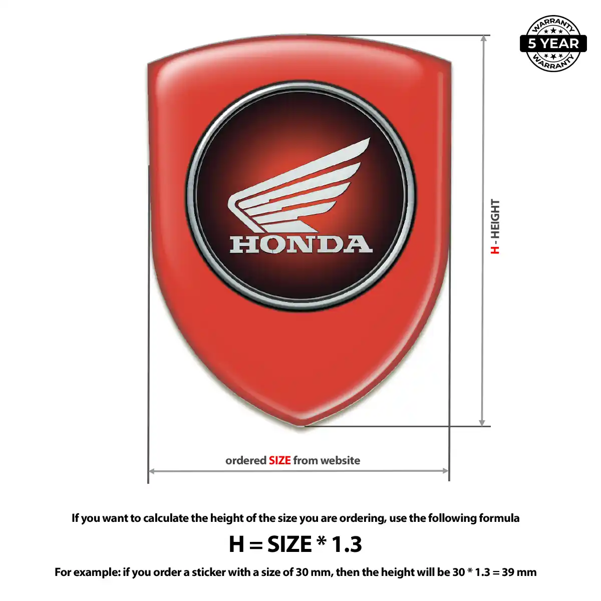 Honda Domed Logo Sticker Sleek Style