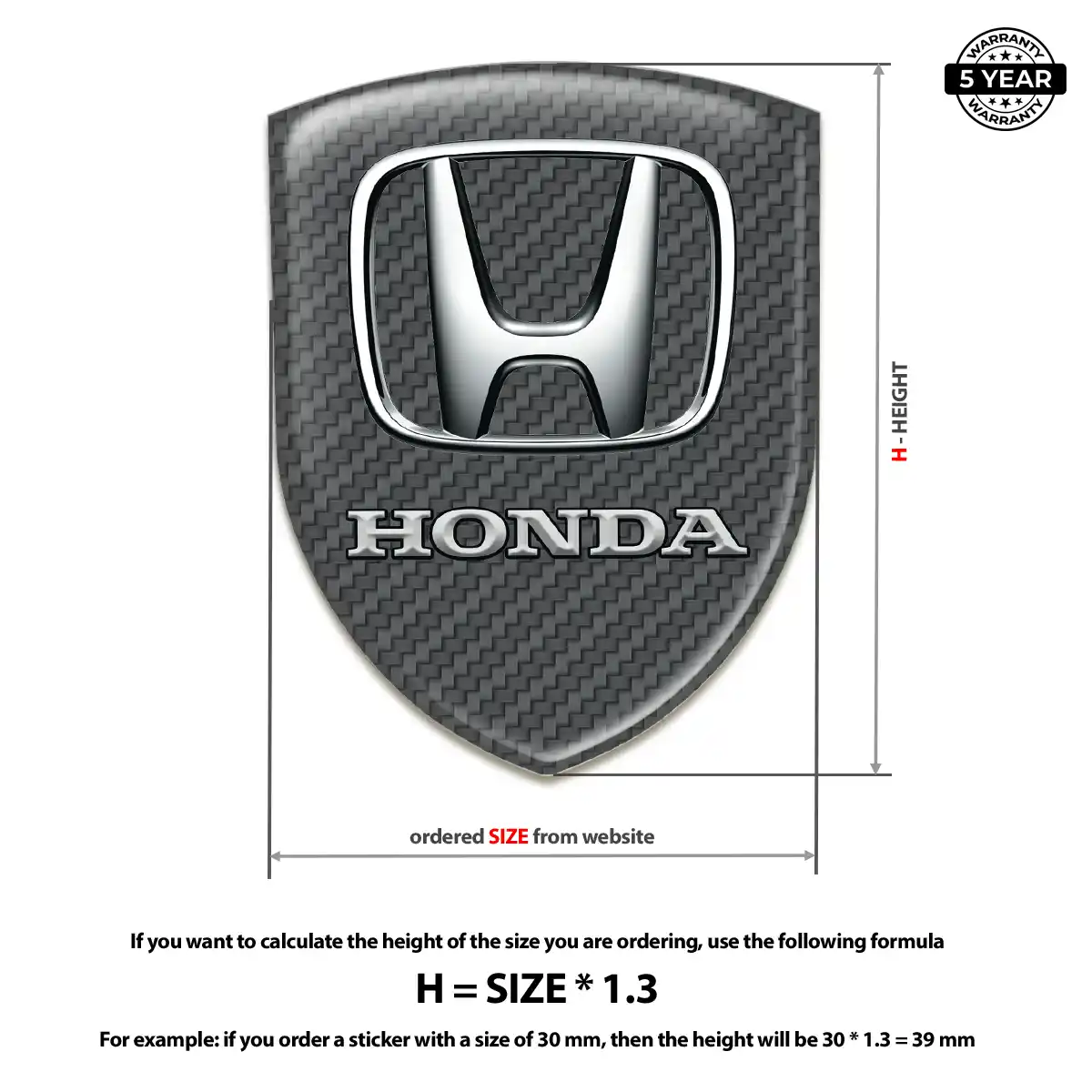 Honda Domed Logo Sticker Superior Craft