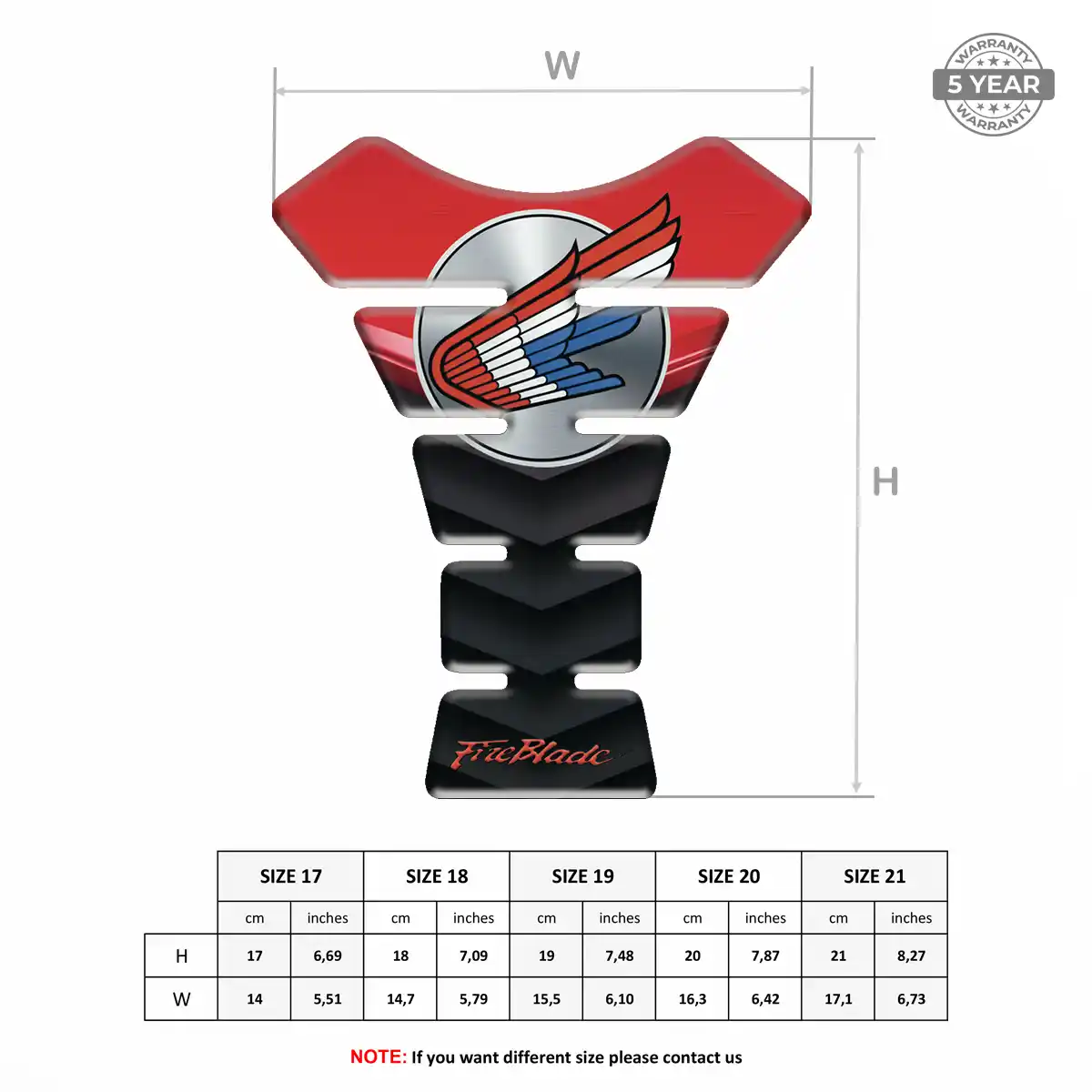 Honda Domed Tank Pad Elite Finish